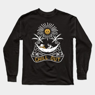 Chill Out Under the Sun Skeleton Long Sleeve T-Shirt